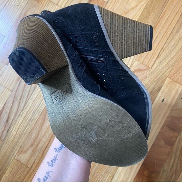 Dolce by Mojo Moxy black rhinestone suede booties - Picture 6 of 8